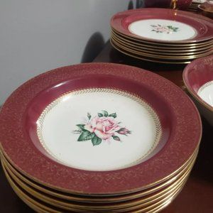 Vintage Homer Laughlin Lady Stratford Red 53-piece set